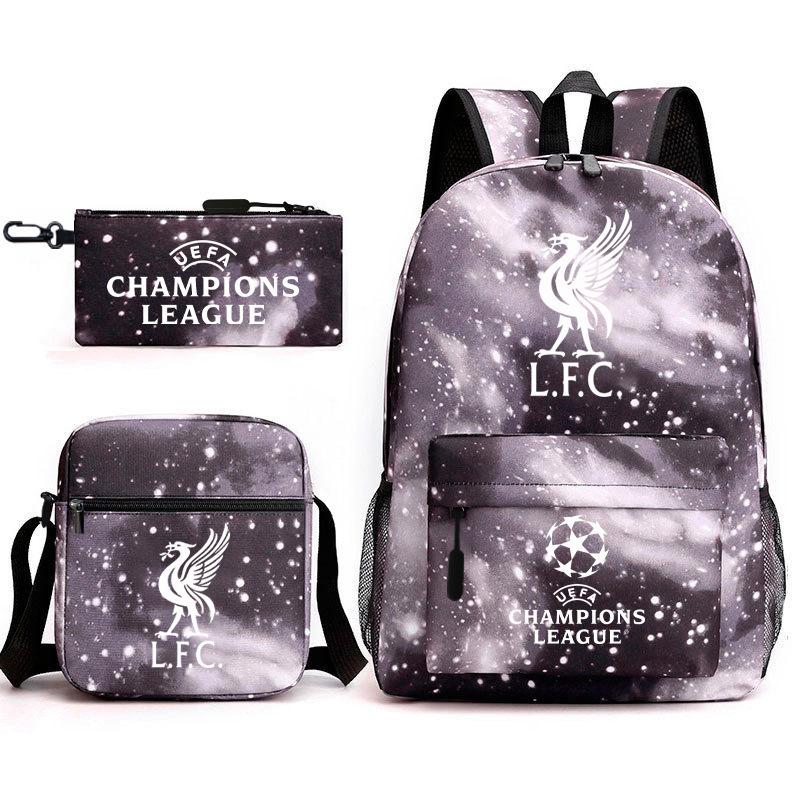 Zaino da Tifoso di Calcio per Bambini e Ragazzi Manchester United Semplice Casual Zaino Giornaliero Borsa a Spalla con Astuccio