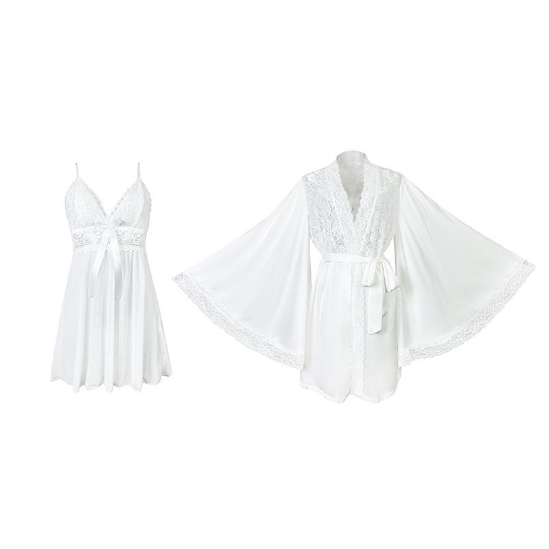 Women's Satin Bathrobe & Pajama Set 850 - Sexy & Loose Fit Homewear