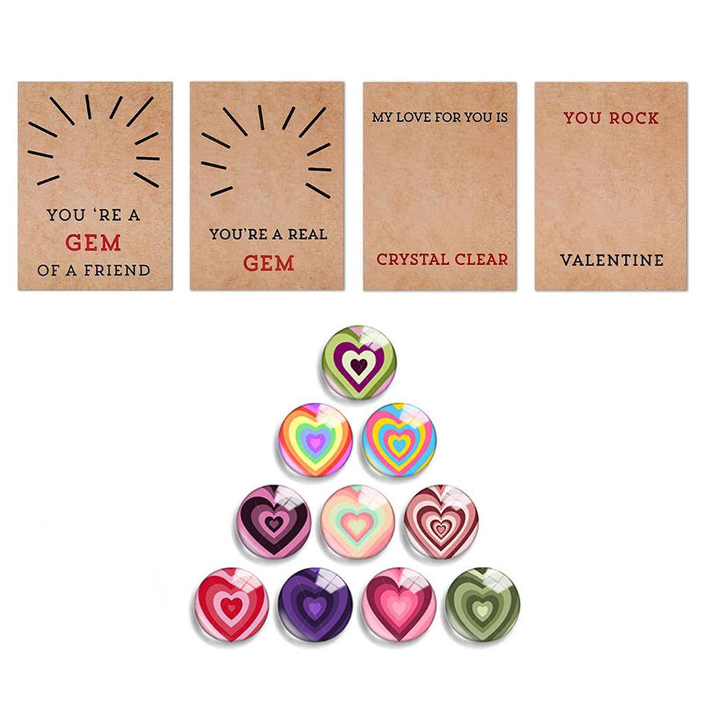 Creative Cards with Heart Shape Crystal Stones Sweet Delicate Exquisite Craftasmanship Gift Cards for Present Blessing Cards