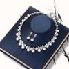 Bridal Pearl Necklace & Earring Set with Rhinestone Crystals for Women