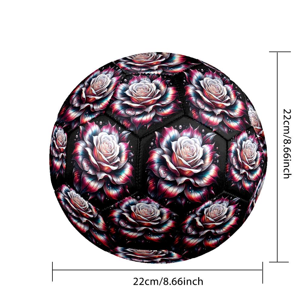 1pc Rose Artwork Size 5 Soccer Ball Professional Match Training Football Indoor &Outdoor Sports Ball Lightweight Durable m6545
