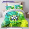 Brazil National Football Team Pattern Bedding,Quilt Set Quilt Cover Pillowcase Home Birthday Gift(1 * duvet cover + 2 * pillowcase, without core)