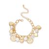 Retro Star Pearl Crystal Multi-Layer Bracelet with Heart & Round Ball Charms