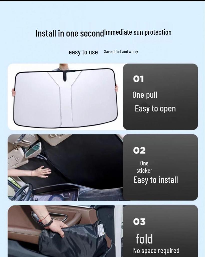 Front Windshield Sunshade - Heat Insulation & UV Protection