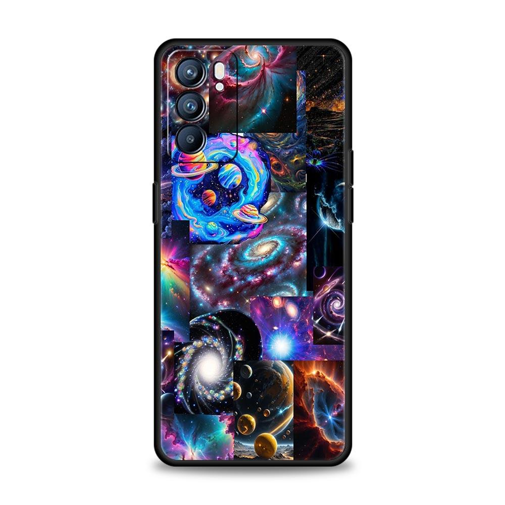 

Universe Starry Sky Moon Phone Case For Oppo Reno 13 12 11 10 7 F Find X5 X6 A98 A80 A79 A78 A57 A54 A31 A17 Pro Soft TPU Cover Oppo A17