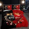 Digital Printing Love Heart Crown Duvet Cover and Pillowcase Bedding Set