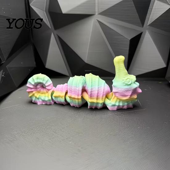 Artistic Seahorse Figurine 3D Printed Decoration, Articulated with Movable Joints, Joints Toy Gradient Sea Animal Fidget for Stress Relief Figure