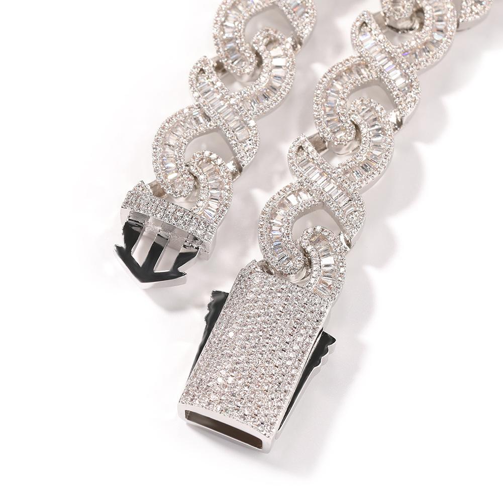 2026 Geometric T Unlimited European and American Necklace Boys High Personality 15mm Diamond Jewelry Bracelet