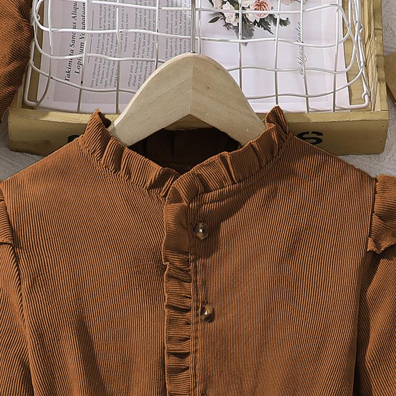 European Girls' Retro Long Sleeve Dress, 6-12 Years, Autumn/Winter Collection