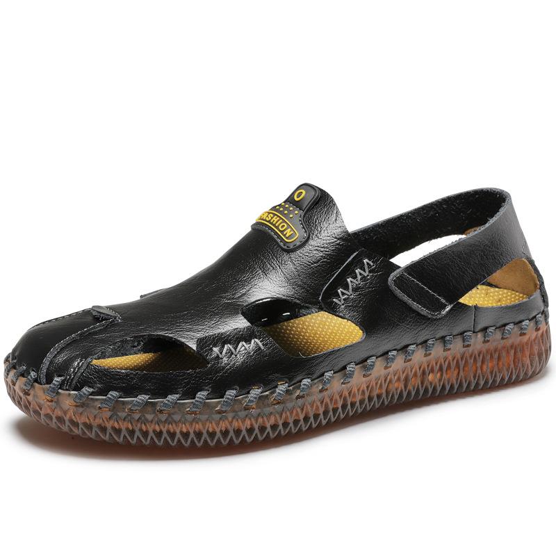 Summer Roman Leather Sandals Men's Non-Slip Soft Bottom Casual Outdoor Youth Sports Driving Men Beach Slippers