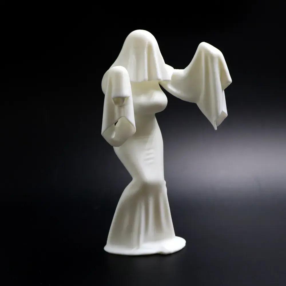 

Halloween Creative Ghost Lady Desktop Decor Miniature Model Ornament 6.5cmx4.2cmx10cm белый