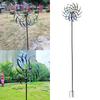 Rainbow Metal Wind Spinner Leaves Multi-Colour Anti-rust Double Layer Windmill for Patio Lawn &