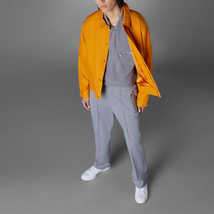 Adidas Originals Blue Version Solid Color Long Sleeve Polo Jacket Men Jackets Yellow HM6456