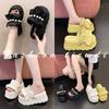 Fairy wind pearl thick-soled cool slippers women summer wear ins tide 2025 new fashion flat beach shoes