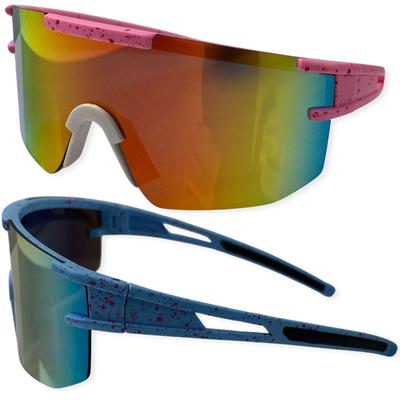 Sportliche Unisex Sonnenbrille UV400 Verspiegelt Visier Style
