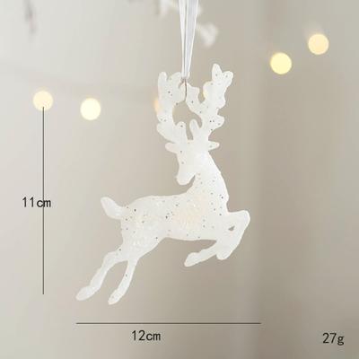 Exquisite PPS Christmas Tree Decoration White Champagne Elk Hanging Elk Pendant Happy New Year Xmas Decor