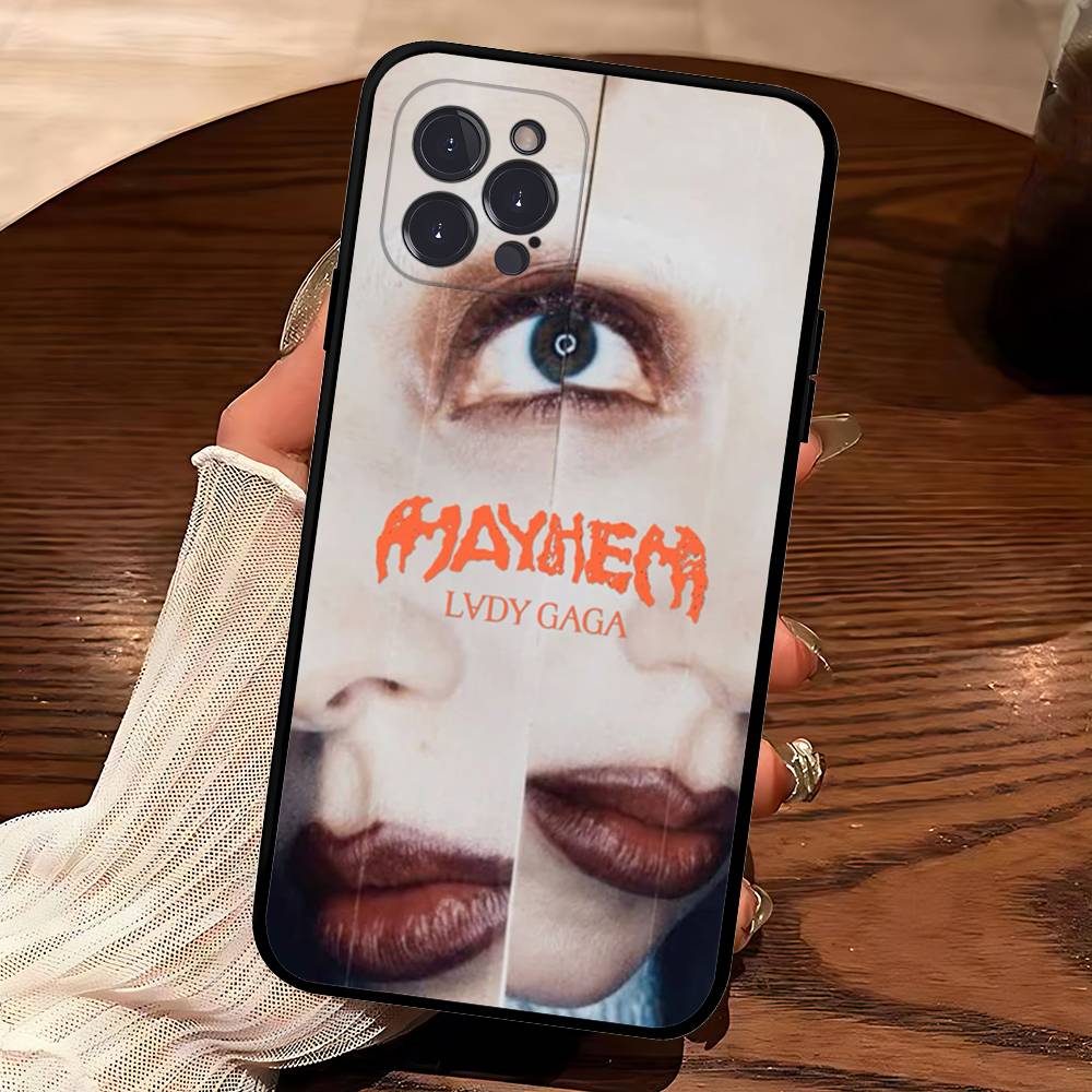 Coque de téléphone Singer L-Lady Gaga Pour IPhone 17 16 15 14 13 12 11 Pro Max Plus Mini Silicone Noir