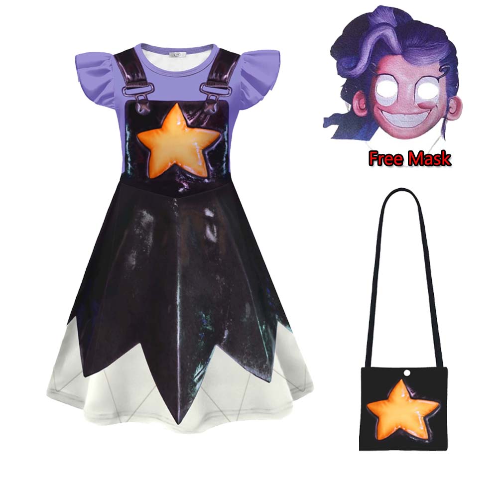 Lily Cosplay Dress Free Mask For Girls Kids Horror Game Halloween Costume Carnival Party Fancy Bow Dress Outfit With Bag
