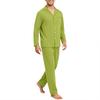 Men's Long Sleeve Button Down Pajama Set for Sleepwear Comfort