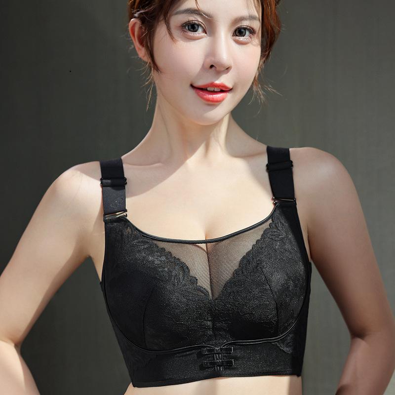 Exquisite Lace Massage Particles Plus Size Underwear Tube Top U-shaped Beautiful Back Thin Breathable Large Size Bra