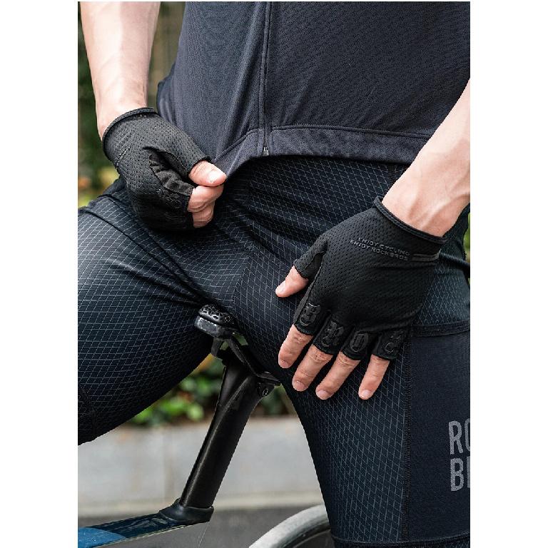 ROCKBROS Half Finger Gloves SBR Palm Pads Breathable Anti-shock Cycling Gloves High Elasticity Fitness Bicycle Fingerless Gloves