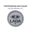 Colorful Water Cup Mat Ambient Light USB Charging Non-Slip Coaster For Lada Vesta Granta Largus Vaz Samara Vesta Niva 4X4 2110 WW22