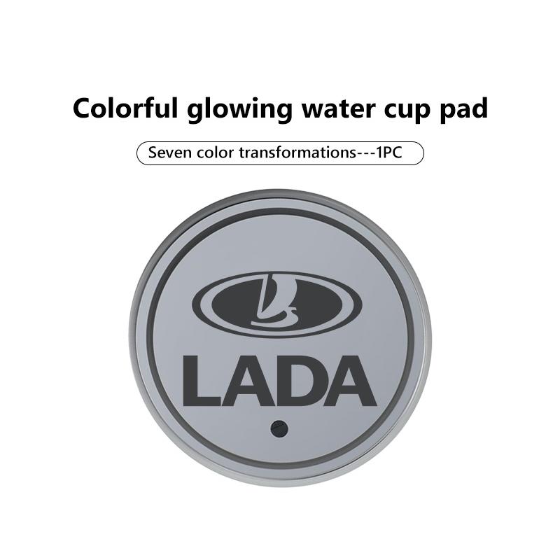 Colorful Water Cup Mat Ambient Light USB Charging Non-Slip Coaster For Lada Vesta Granta Largus Vaz Samara Vesta Niva 4X4 2110 WW22