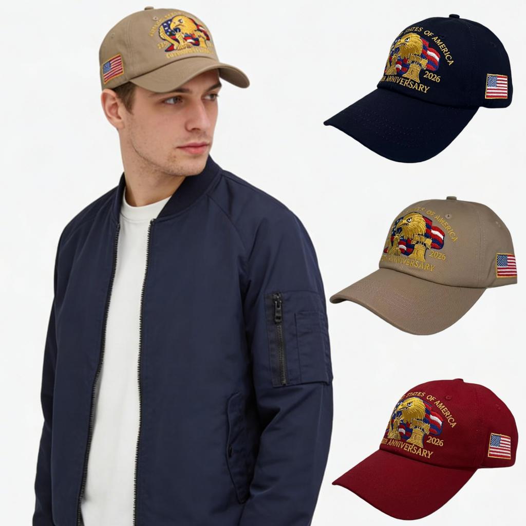 US 250th Commemorative Baseball Cap, Patriotic Eagle & Flag Pattern, Adjustable Sun Hat For Outdoor Daily Use