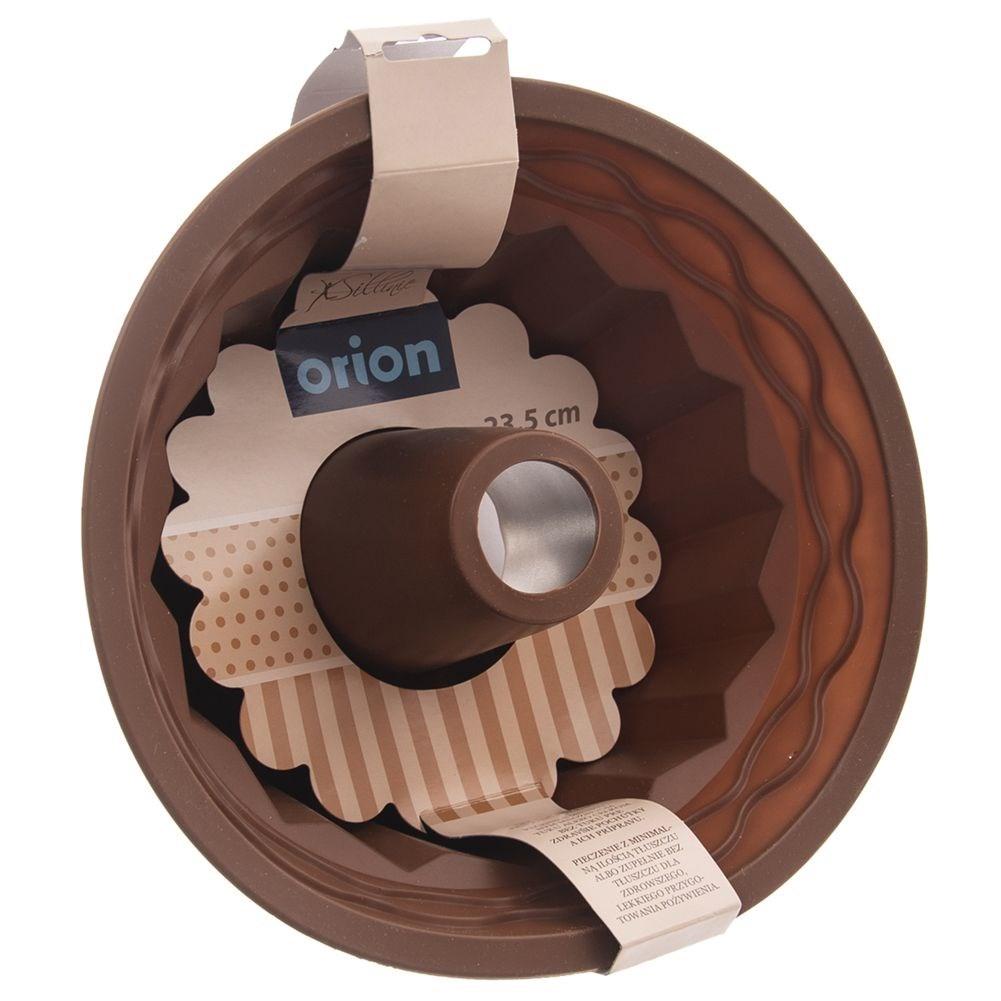 Forma do pieczenia babki z kominem silikonowa brązowa 23.5cm SILLINIE ORION 151712