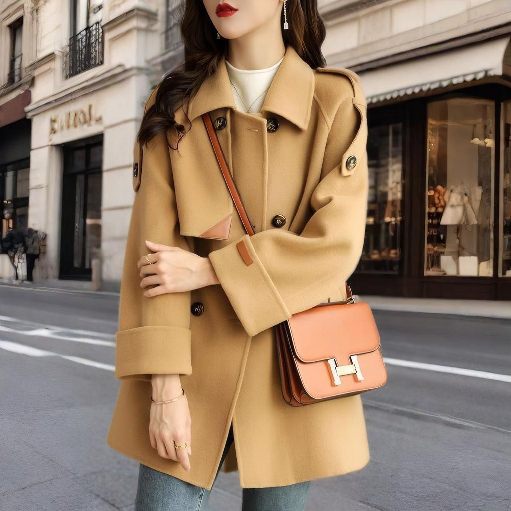 Neuer Herbstwindbreaker im koreanischen Stil, schlank, lässig und vielseitig, lockere Pendler-Wolljacke für Damen