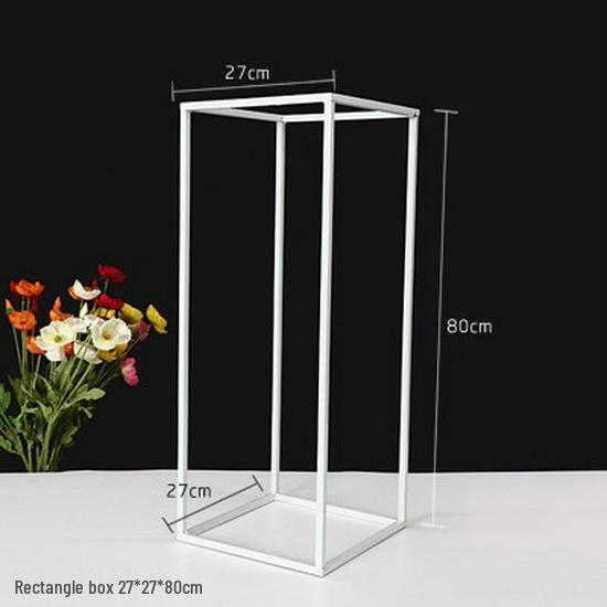 Wedding Iron Art Aisle Markers: Square Frame Flower Column Ornaments