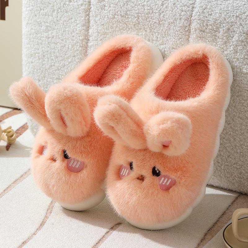 Women's Winter Non-Slip Plush Rabbit Slippers - Soft Thick-Soled Home Comfort