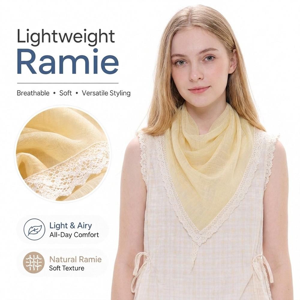 Ribbon Style Shawl Wrap Ramie Bandana New Headscarf Women