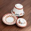 Nordic Ceramic 10-Piece Tea Set with Red Dunhuang Gaiwan