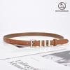 Leather Thin Belt Women'S Decorative Dress Skirt Shirt Trousers Waist Waist Waist Belt Silver Buckle