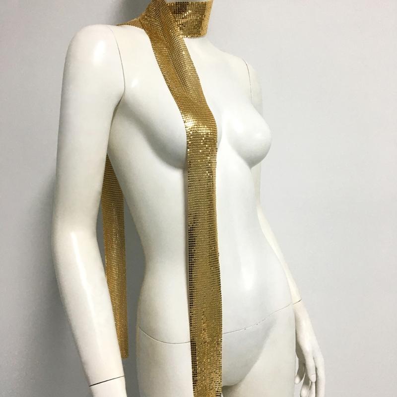 Blingbling Scarf for Women Full Sequins Long Chain for Nightclub Proms Choker Blingbling Nightclub Cool Jewelry