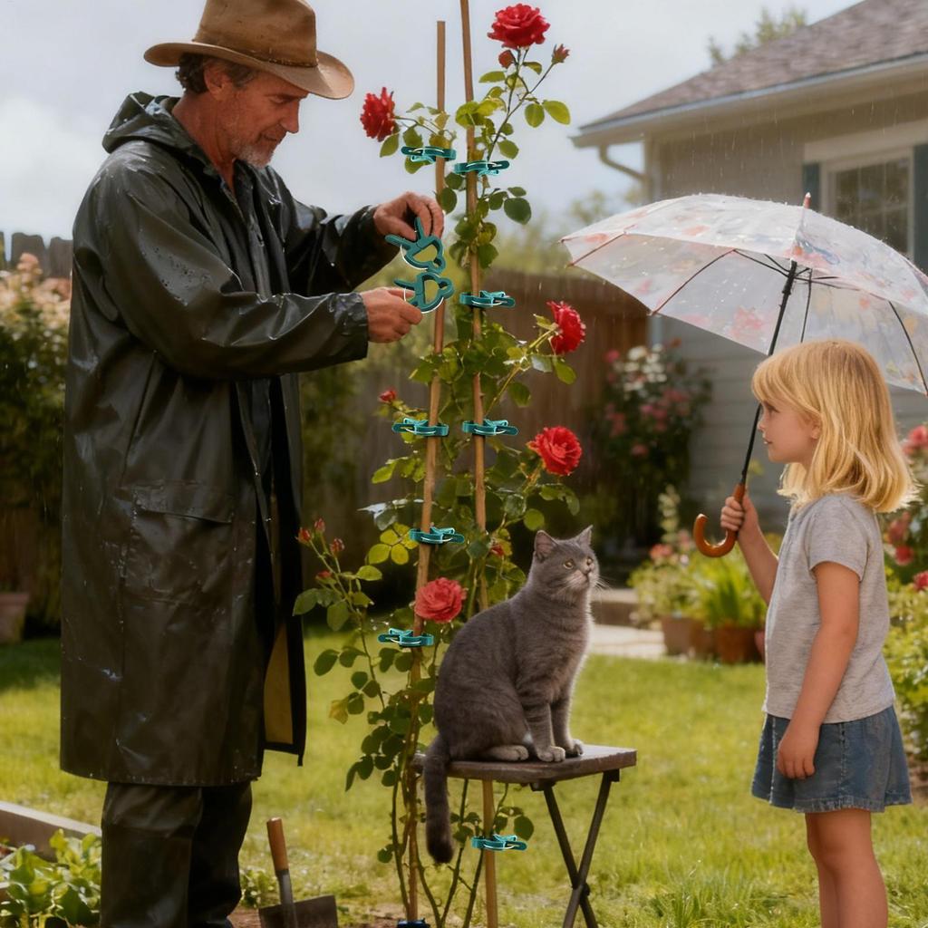 20pcs Reusable Garden Plant Clips Trellis & Vine Support Clips for Tomato Vegetables, Greenhouse Outdoor Flower Orchid Stem