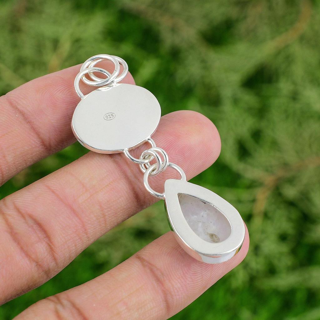 Thanks Giving Day Sale 925 Silver Rainbow Moonstone Stone Wife Art Deco Pendant