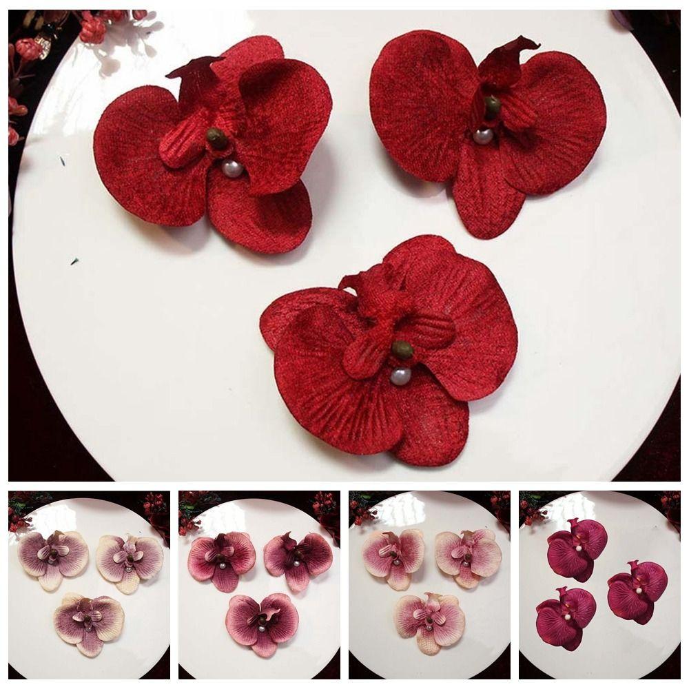 3pc/set Cloth Bride Flower Side Clip Pearl Chinese Style Hairpin Butterfly Orchid Hair Clip  Girls