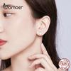 BAMOER New Arrival 925 Sterling Silver Cute Cat Ears Big Stone Small Stud Earrings for Women Fashion Earrings Jewelry