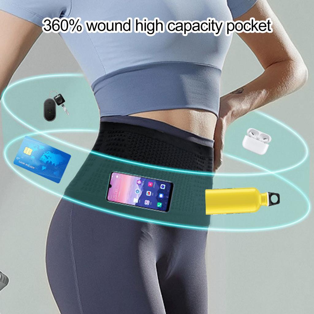 Slim Running Belt Bag Ultra-thin Breathable Large Capacity Fanny Pack Multifunctional Invisible Phone Storage Bag Women Men Sports Fitness Waist Pouch