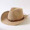 Popular European and American Classic Straw Woven Western Cowboy Hat Men's and Women's Outdoor Fashion OL Wind Woven Top Hat