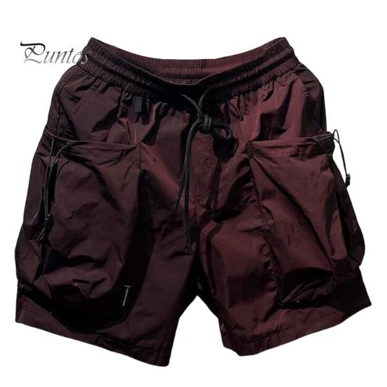 

Летние мужские шорты с эластичной резинкой на талии и регулируемым шнурком, шорты-карго, тонкие широкие брюки в стиле хип-хоп, уличная одежда XL вино красного
