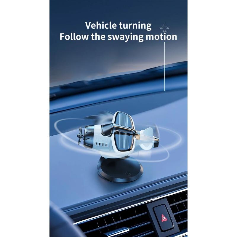 Solar Powered Airplane Shaped Car Ornaments,Dashboard Ornament Solar Powered Aircraft Model,Motion Activated Cars Interior Center Console Rotating