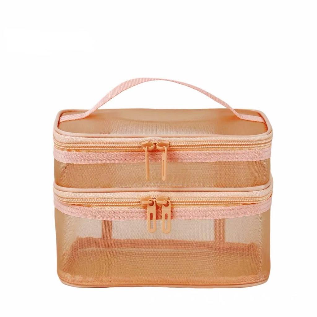 Large Mesh Makeup and Toiletry Bag - Portable, Travel-Friendly, Customizable Logo