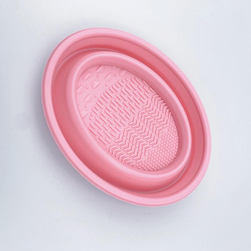 Soft Silicone Makeup Brush Cleaner Folding Powder Puff Cleaning Bowl Eyeshadow Brushes Wash Clean Mat Beauty Tools Scrubber Box