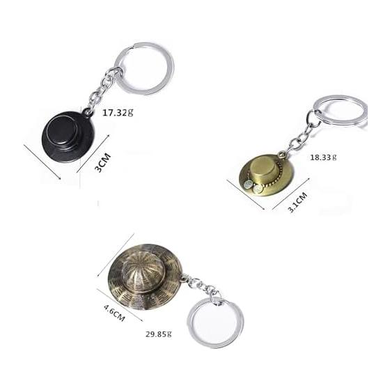 WISHOW Straw Hat Skull Bag Charm, Anime Character Metal Alloy Keychain, Popular Decorative Accessory, Cute Kawaii Gift for Fans, Durable and Stylish