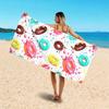 Donut Print Beach Towel Quick Dry Soft Lightweight for Pool Party Swimming Surfing Diving Outdoor Birthday Gift Unisex