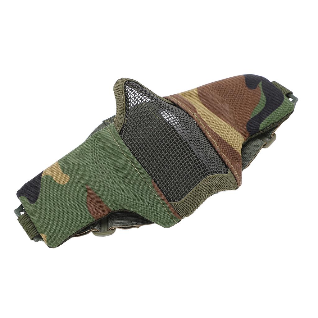 Utomhus Halvansikte Andningsbar Stålmask Ansiktsskydd Militär för CS Jakt Skjutning Djungel