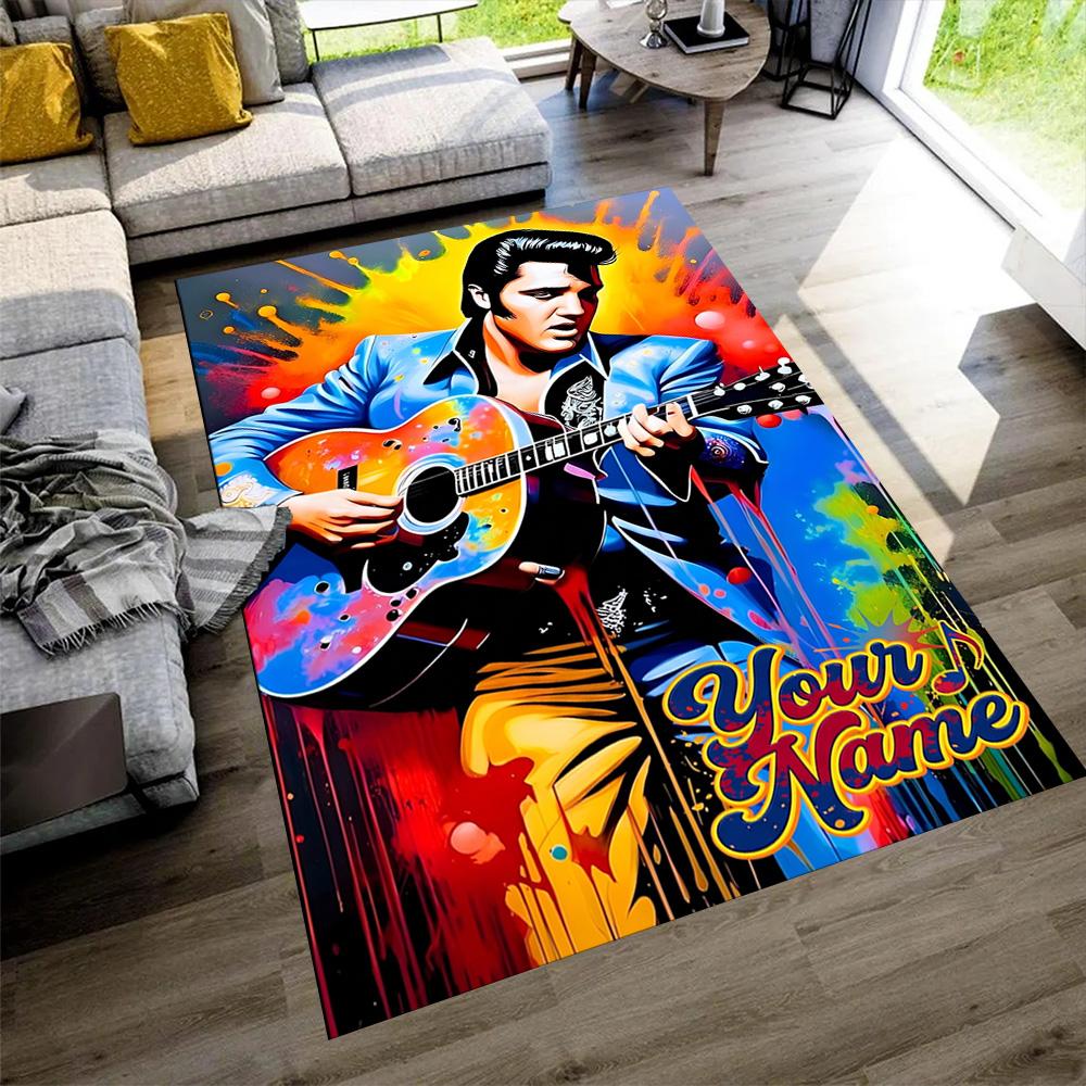 Elvis Presley Customize Your Name Floor Rug Office Rug Perfect for Decorate Room Outdoor Living Rooms Dining Room Antislip Carpet Office Home Decor